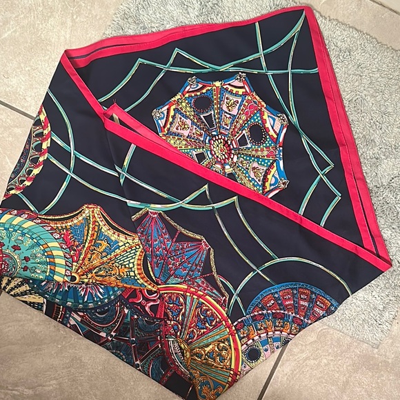 Vibrant Mandala Print silk Scarf - Picture 3 of 8